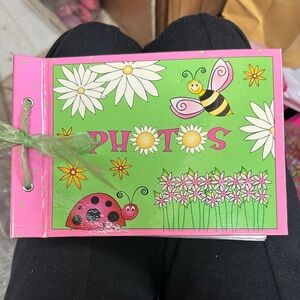 NWOT Colorful Photo Album with Floral and Ladybug Design